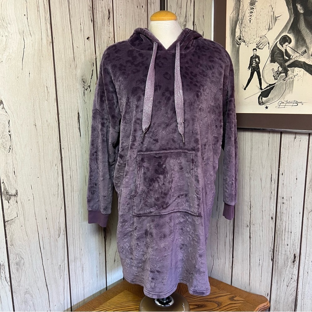Denver Hayes Purple Oversized Cozy Lounge Sweater Nightdress Women’s Size XL - Picture 4 of 9